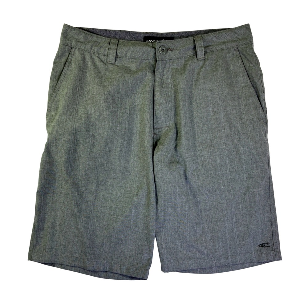 ONeill Mens Hybrid Walk Shorts Grey Herringbone Size 32 Casual Surf Wear